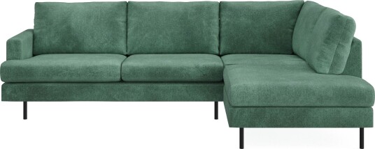 Menard Compact 4 seters Høyrevendt L formet Sjeselongsofa i Fløyel Mørk grønn