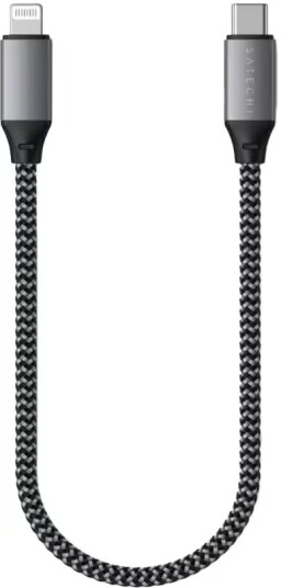 Satechi 25 cm USB-C til Lightning-kabel - Grå/Svart