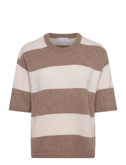 Davida Cashmere Boxy T Shirt Striped Multi/patterned L