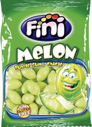 Fini Melon Bubblegum   Pose med Melonformede Tyggegummier 75 gram