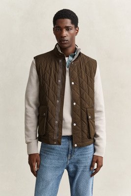 Gant Quilted Vest   Brown   XL