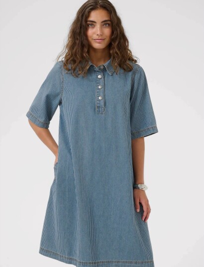 Culture Cuayna Ss Dress Blue XXL