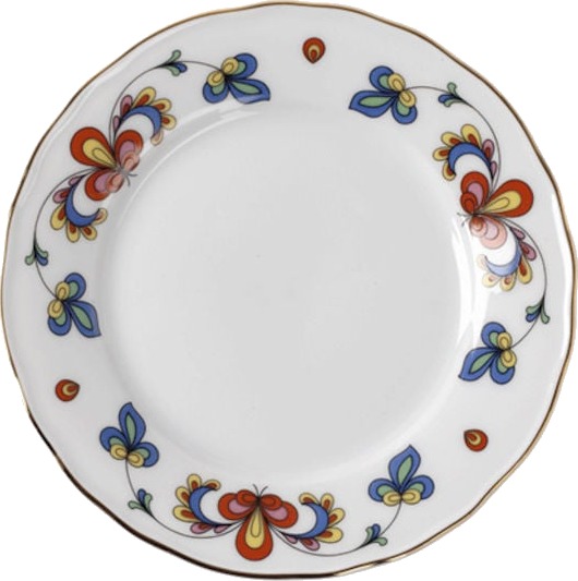 Porsgrunds Porselænsfabrik Bondemønster Tallerken Flat 21 cm