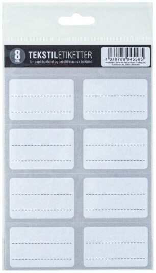Tekstiletikett 8 pk Lys Grå Tekstiletikett 8 pk Lys Grå