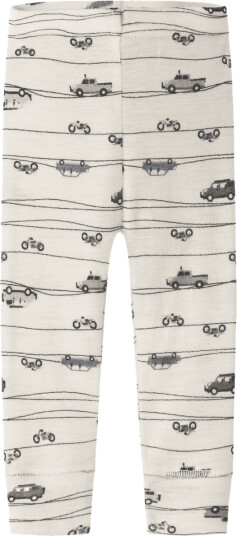 Name It NBMWang leggings i ull til baby Snow White/Car (92) 92