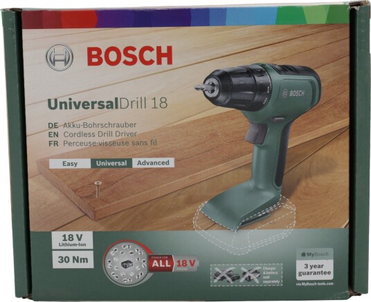 Bosch Drill UniversalDrill 18 Solo 18v Uten batteri Bosch Drill UniversalDrill 18 Solo 18v Uten batteri
