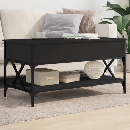 Salongbord svart 100x50x50 cm konstruert tre og metall 8721012478954