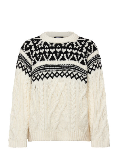 Gina Tricot Jacquard Knitted Sweater   Black   S