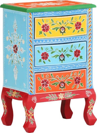 Håndmalt nattbord 40x30x60 cm heltre mango