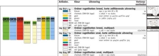 Elba Spine Label For Lever Arch Files 190 X 59 Mm Blue Blå 59 Mm 190 Mm 10 Stykker 10 Ark