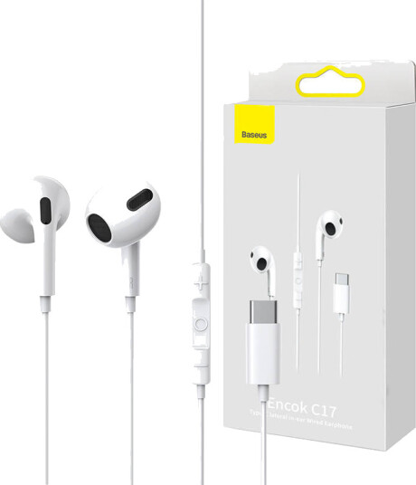 Baseus Encok C17 USB-C Hodetelefoner Hvit Baseus Encok C17 USB-C Hodetelefoner Hvit