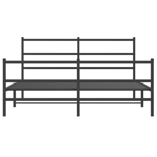 vidaXL Sengeramme i metall med hode- og fotgavl svart 160x200 cm 8721012302839