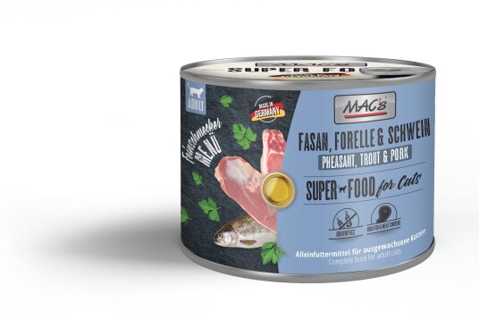 Mac'S Super Food For Cats Gourmet Fasan Ørret Og Svin Våtfôr 200G