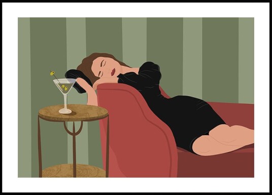 Woman with Martini Plakat Plakat / 30x40cm Woman with Martini Plakat Plakat / 30x40cm