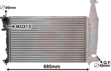 VAN WEZEL 09002140 Radiator motorkjøling VAN WEZEL 09002140 Radiator motorkjøling
