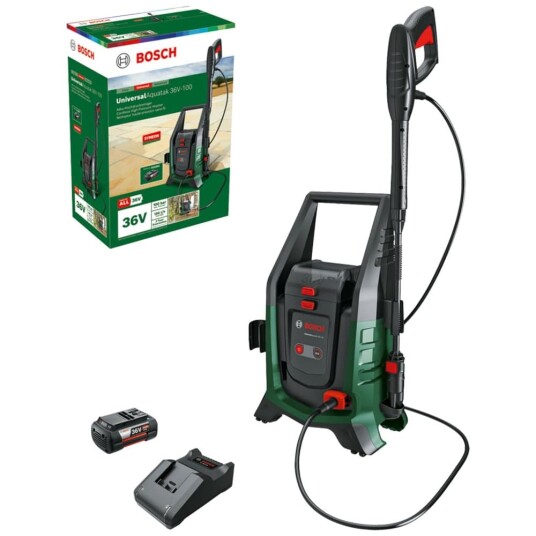 Høytrykksspyler Bosch UniversalAquatak 36V 100; 36 V; 1x4,0 Ah batt. Høytrykksspyler Bosch UniversalAquatak 36V 100; 36 V; 1x4,0 Ah batt.