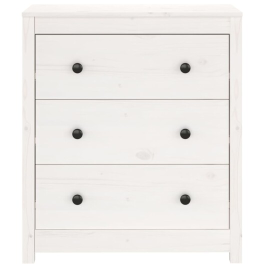 vidaXL Skjenk hvit 70x35x80 cm heltre furu