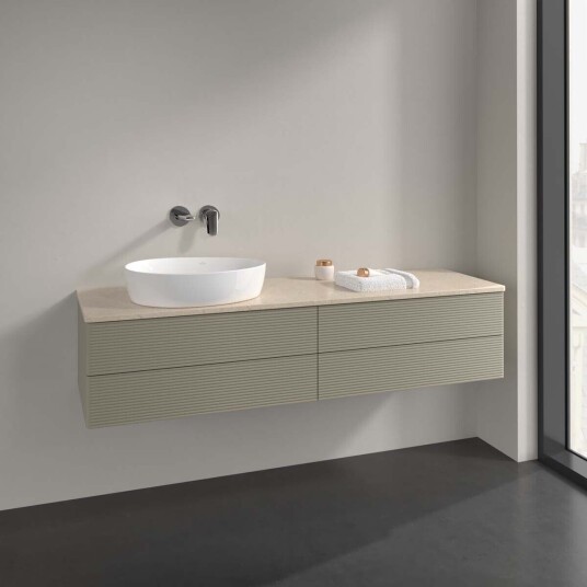 Villeroy & Boch Antao Servantskap med 4 skuffer 160x50x36 cm m/lys Steingrå/Crème
