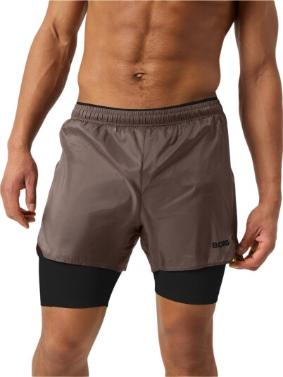 Björn Borg Borg Performance Shorts 2 In 1 Brown XXL Björn Borg Borg Performance Shorts 2 In 1 Brown XXL