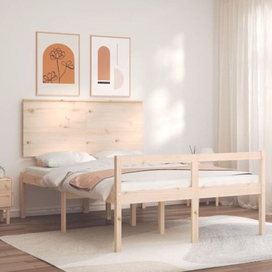 vidaXL Seniorseng med hodegavl small double heltre 8720845406219