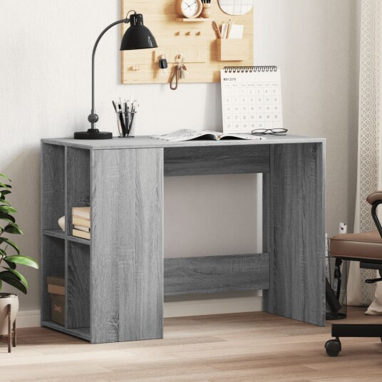 Skrivebord grå sonoma 102x50x75 cm konstruert tre