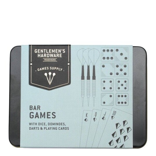 Gentlemen's Hardware Barspill Sett i Etui - Svart/Blå Gentlemen's Hardware Barspill Sett i Etui - Svart/Blå