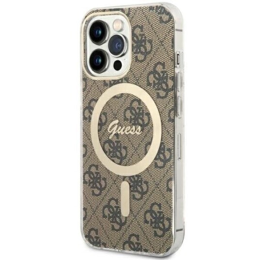 Guess Iphone 13 Pro Deksel 4g Pattern Magsafe Brun