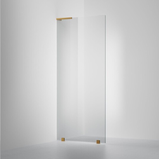 INR Iconic Nordic Rooms Dusjvegg ARC 20 Original Skjermvegg Måltilpasset Brushed Brass / Venstre Grått Glass