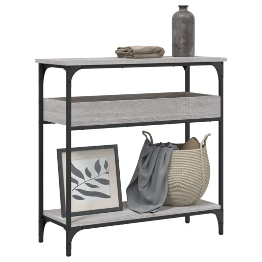 Konsollbord med hylle grå sonoma 75x29x75 cm konstruert tre 8721012194977