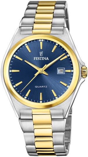 Festina Herreklokke F20554 4 Classic Blå/Gulltonet stål Ø40 mm
