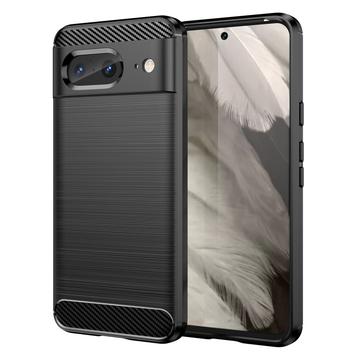 Google Pixel 8 Børstet TPU Deksel Karbonfiber Svart