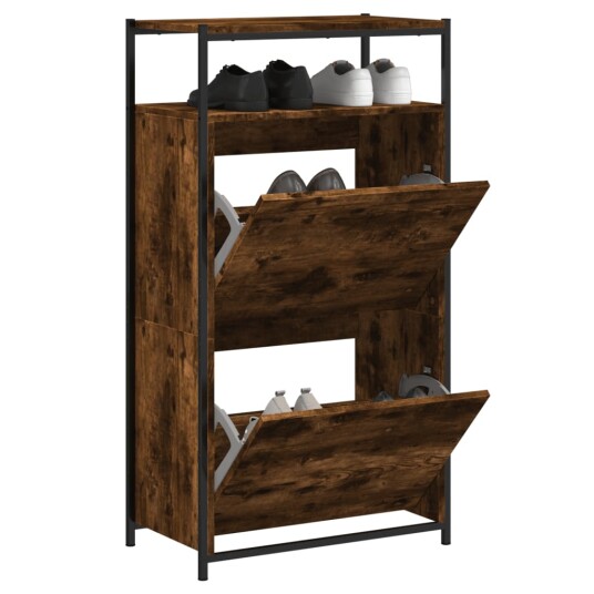 Skoskap røkt eik 60x34x112 cm konstruert tre 8721012382671 Skoskap røkt eik 60x34x112 cm konstruert tre 8721012382671