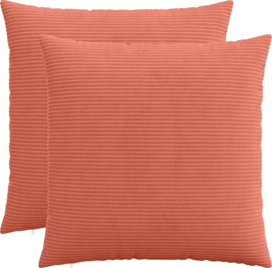 vidaXL Putetrekk 2 pcs HEERLEN Rød oransje 55 x 55 cm cordfløyel