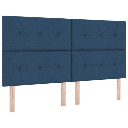  Box Spring Seng med Madrass & Benk Blå 180x200 cm Stoff