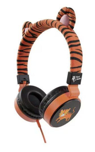 Planet Buddies On-Ear Barnehodesett med Tigerører Svart / Oransje