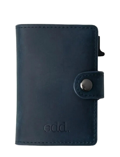 edd. Rfid Leather/Alu Card Holder - Navy - ONE SIZE