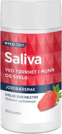 Nycodent Saliva sugetabletter jordbær 100 stk