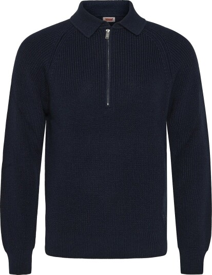 Baracuta Rib Zip Polo NAVY S