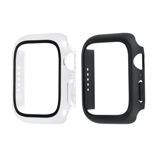 TRIACLE 360 SKJERMBESKYTTERDEKSEL APPLE WATCH 7/8 45 MM 2-PAKNING SORT/TRANSPARENT