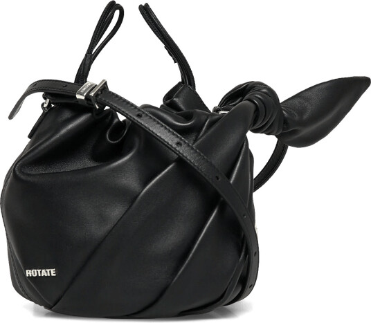ROTATE Leather Bon Bon Bag Black ONE SIZE ROTATE Leather Bon Bon Bag Black ONE SIZE