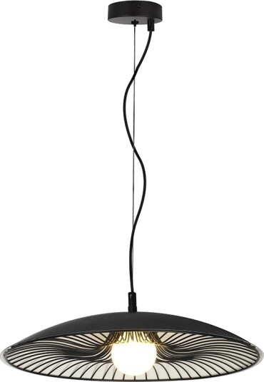 Designer pendellampe Ø60cm G9 fatning sort/hvit metall og glass uten lyskilde