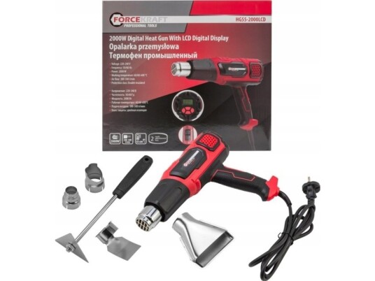 Forcekraft Elektrisk Varmepistol Med Dyser 230V 2000W 60 600 Grader