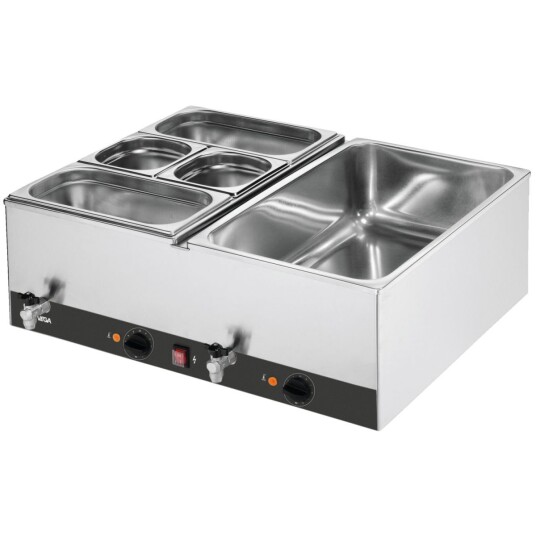 VEGA Vannbad BM 2x150 med tappekran; 69x24.5x54 cm (BxHxD); Sølvfarge