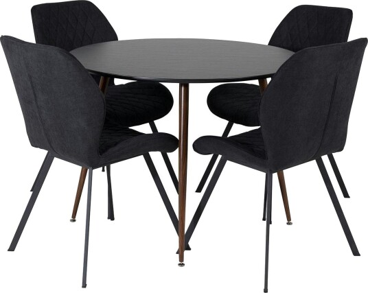 Venture Home Spisegruppe Venture Home Plake med 4 Geneva Stoler Rundt GR19731