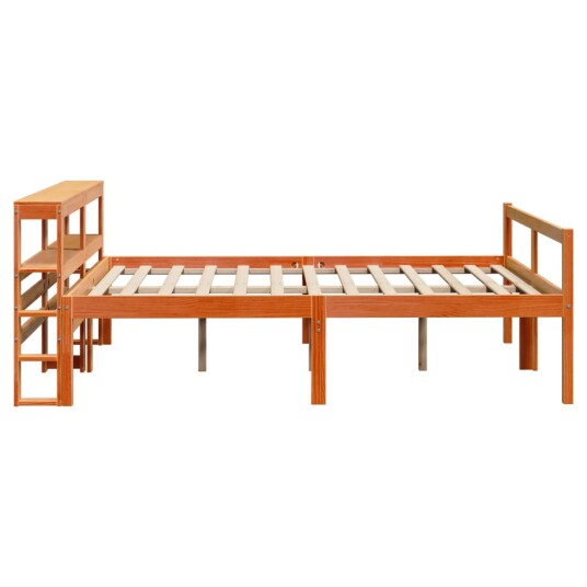 Sengeramme med hodegavl voksbrun 120x190 cm heltre furu 3305877