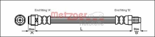 Bremseslange METZGER 4110574 Bremseslange METZGER 4110574