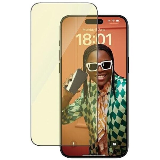 PanzerGlass® EyeCare Ultra-Wide Fit Skjermbeskyttelse for iPhone 15 Pro Max