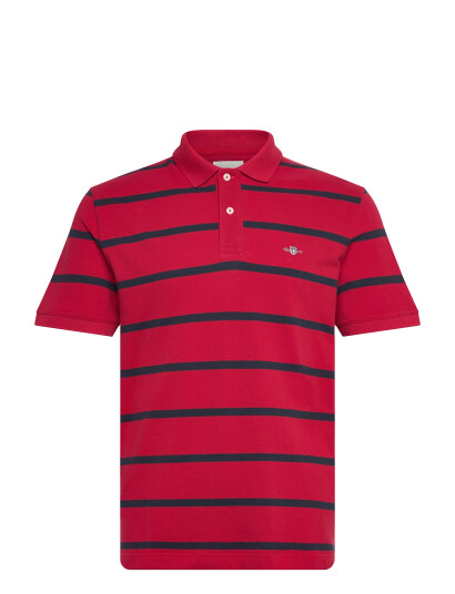 GANT Striped Polo - Red - XXL