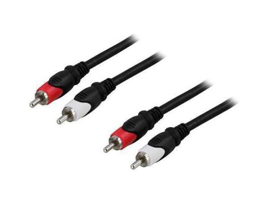 DELTACO 2xRCA Lydkabel 5m for Stereo og Subwoofer