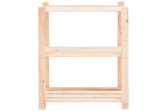 Lagringshyller 3 etasjer 10stk 80x38x90cm heltre furu 150kg